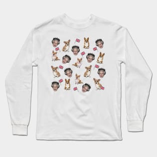 Queen Elizabeth and Corgis Long Sleeve T-Shirt